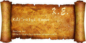 Károlyi Emma névjegykártya